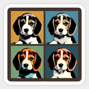 Pop Retro Beagle Art - Cute Puppy Sticker